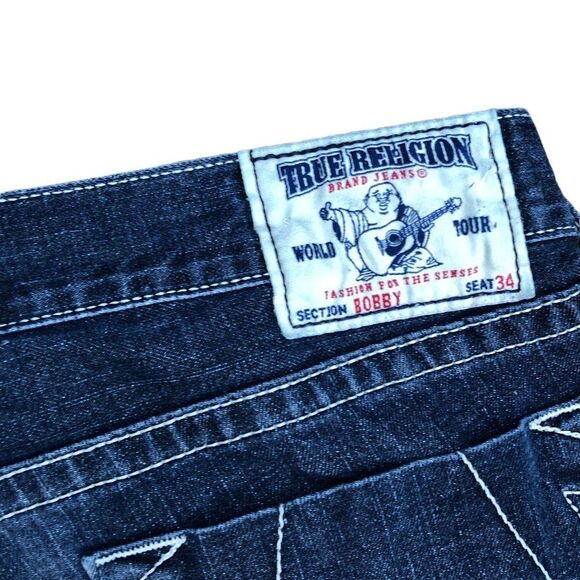 Vintage True Religion Jeans Size 36 BOBBY Blue - Picture 9 of 10